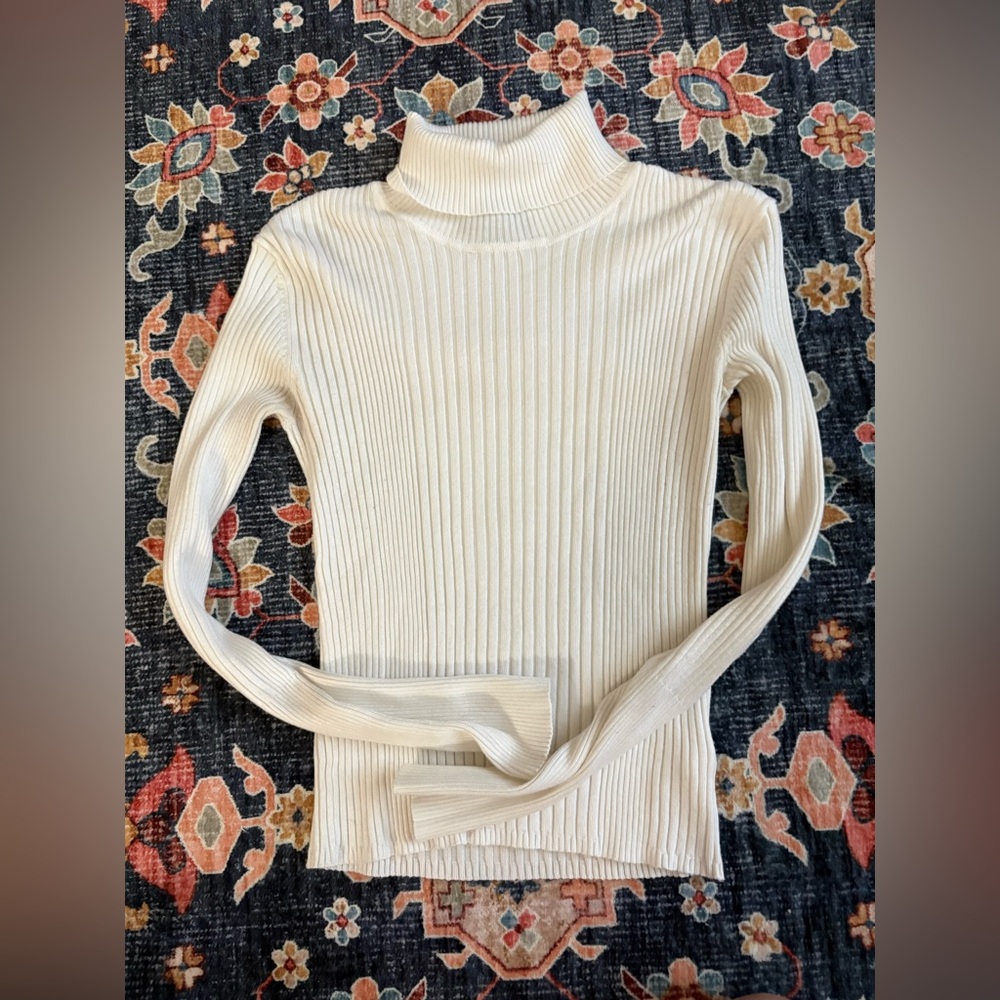 Lulu's Ivory Ribbed Turtleneck Sweater